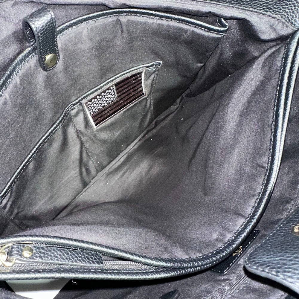 Nanette Lepore Handbag Black Faux Leather Pebble Textured Adjustable Strap - Picture 6 of 11